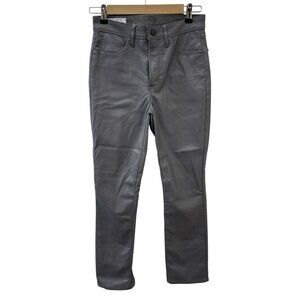 Gap Vintage Slim High Rise Faux Leather Ankle Pants Gray Women's 26/12R‎